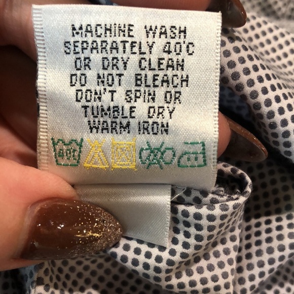 Bugatchi shaped fit fit two tone polka dot grey charcoal shirt cotton 3XL - Picture 9 of 11